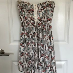 Billabong Cotton Strapless Patterned Dress. SMALL.